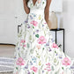 Elegant Floral Petal Dress for Women, Lightweight Summer Wedding Guest Dress with Adjustable Belt and Delicate Neckline-3