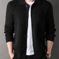 Textured Warm Men's Cardigan - Polo Lapel, Knit For Autumn