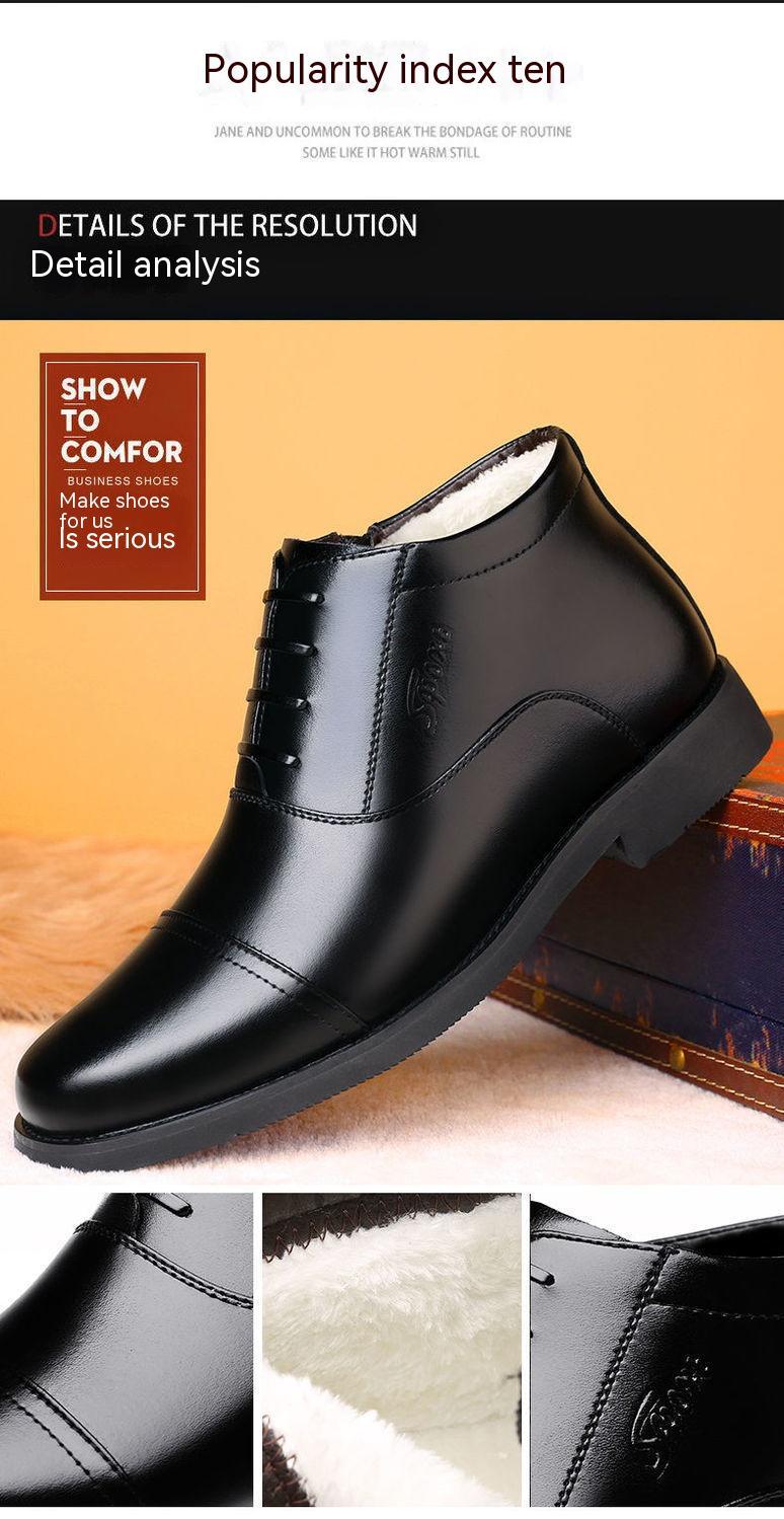 Cozy Warm Mens Ankle Boots - Cap Toe, PU Leather, Winter