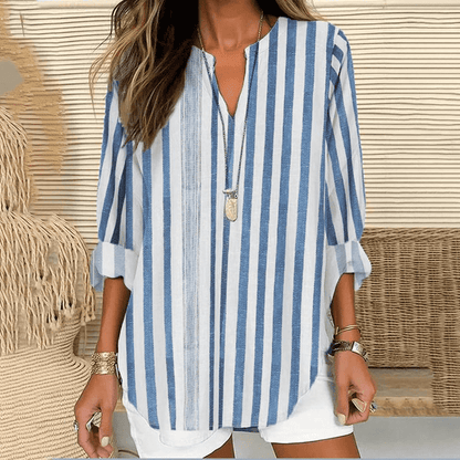 Variant image for Elegant Long Sleeve Womens Tunic Top with V-Neck Design for Casual and Business Wear, Soft Comfortable Fabric-1