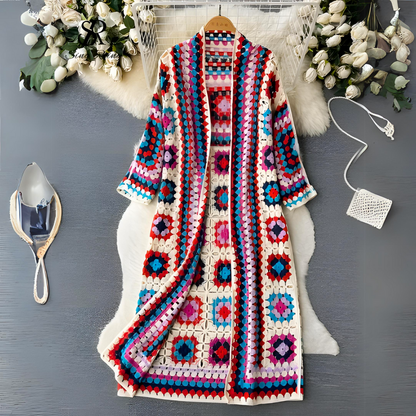 Light Women's Crochet Cardigan - Calf Length, Spring