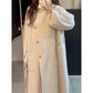 Cozy Warm Womens Wool Midlength Overcoat - Turtleneck Knit