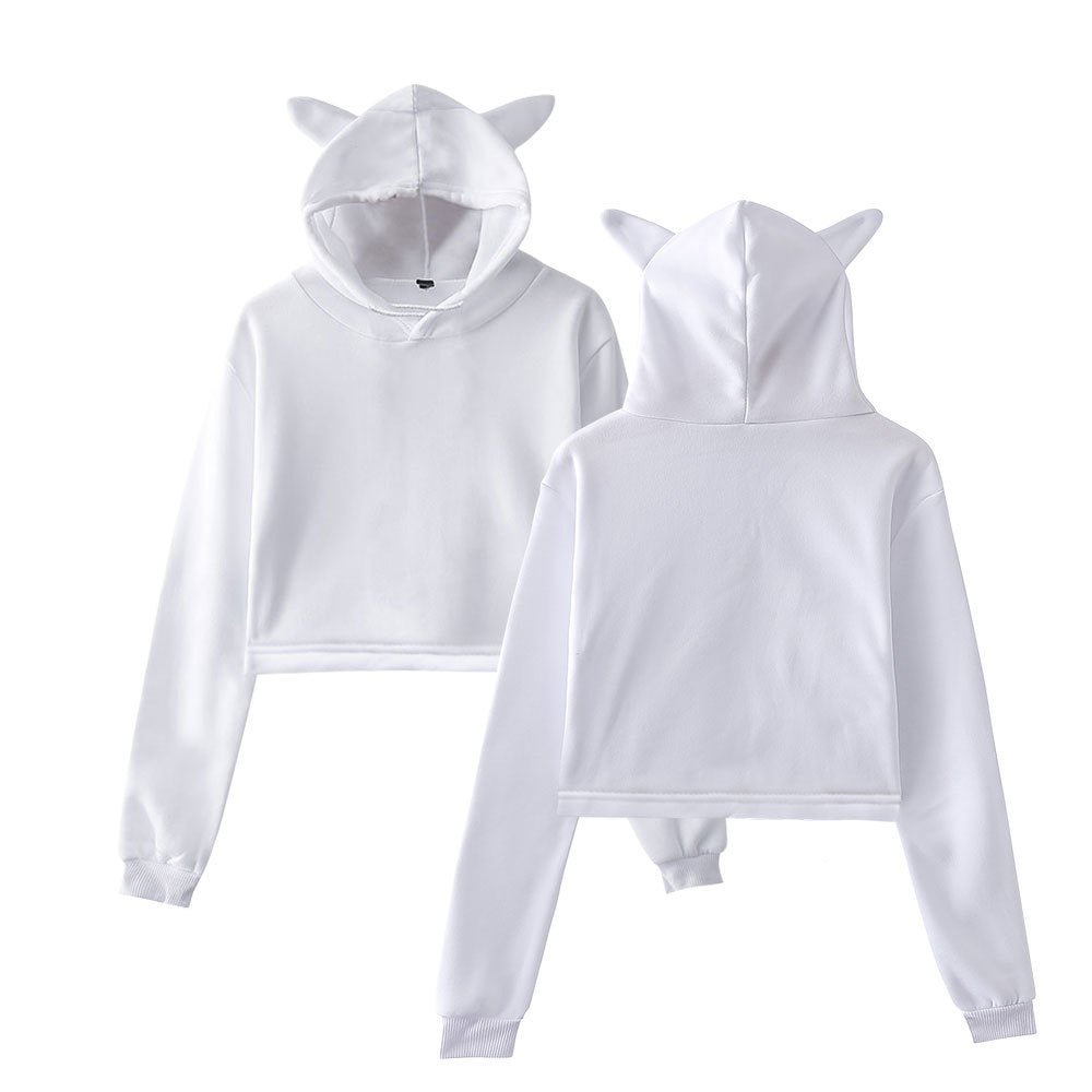 Plush Women's Cropped Hoodie - Boxy Relaxed Cut, Cotton