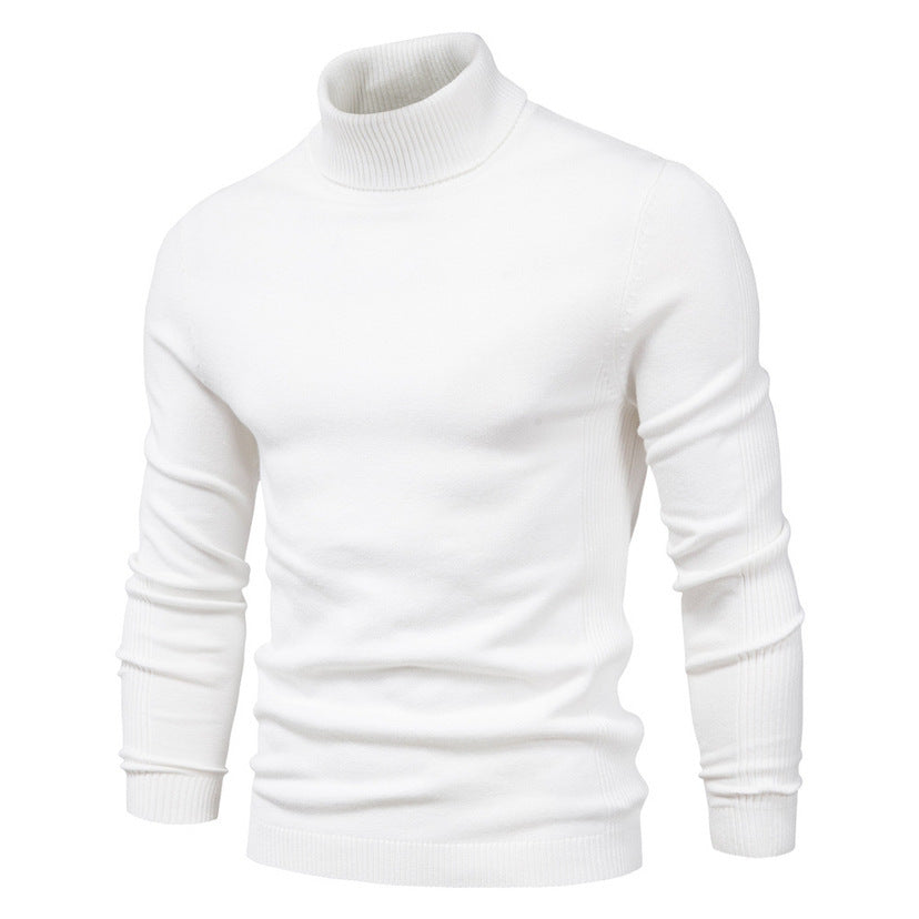 Plush Men's Turtleneck Sweater - Slim Fit Viscose Winter