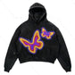 Relaxed Warm Hoodie - Cropped Pullover Polyester Streetwear