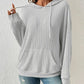 Plush Relaxed Women's Hooded Pullover - Ribbed Knit, Casual