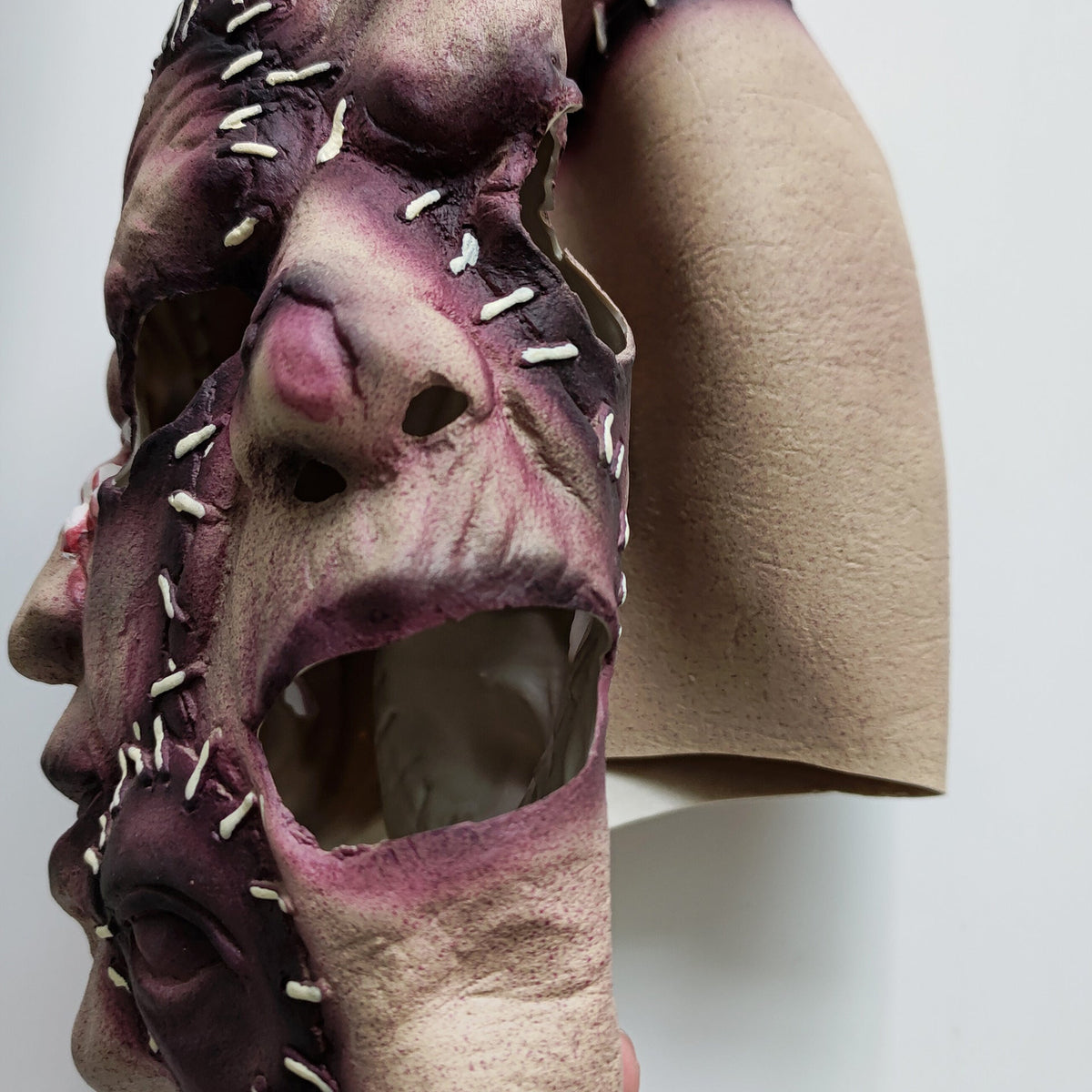 Mask Halloween Three Sided Grimace Latex Cosplay Prop