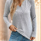 Plush Flattering Women’s V Neck Top - Ribbed Velvet, Casual