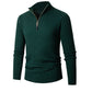 Men's Fitted Half Turtleneck Zip Sweater - Ribbed Knit