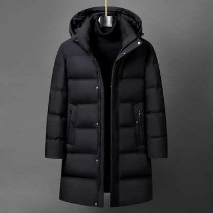 Men's Insulating Mid-Length Down Coat - Boxy, Polyester