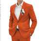 Light men's two-piece suit - slim fit, linen blend, for business banquets and events