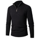 Men's Fitted Half Turtleneck Zip Sweater - Ribbed Knit