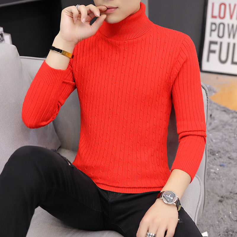 Men’s Fitted Turtleneck Sweater - Slim Fit Cotton Blend