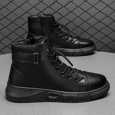 Supportive High Top Boots - Lace Up, Leather, Regular