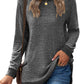 Plush Relaxed Women’s Long Sleeve Pullover - Round Neck Tunic, Cotton Cashmere Knit, Pocketed Mid Length Top For Casual Wear