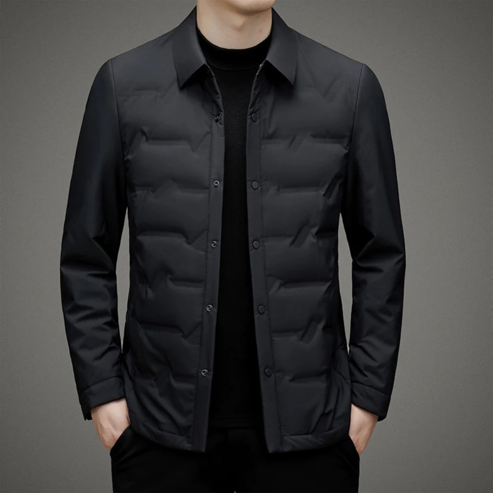Light Refined Men's Padded Jacket - Shirt Collar Down