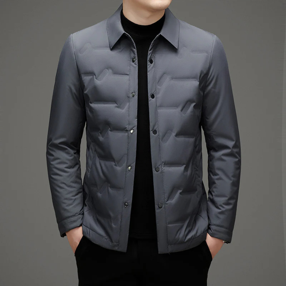 Light Refined Men's Padded Jacket - Shirt Collar Down