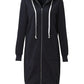 Cozy Warm Women’s Zip-Up Hoodie - Longline, For Cold Days