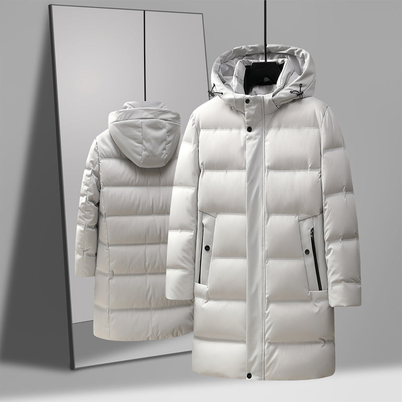 Men's Insulating Mid-Length Down Coat - Boxy, Polyester