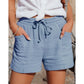 Cotton Summer Linen Shorts Women's High Waist Casual Pants with Pockets