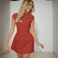 Variant image for Elegant Mini Dress with Cap Sleeves in Black, White, Pink, Red - Flattering Fit, Soft Polyester Fabric, Multiple Sizes Available-29