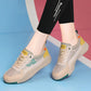 Plush durable women's sneakers - low-cut, genuine leather upper, for running daily workouts
