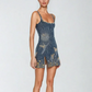 Elegant Evening Dress with Celestial Design, Flattering Silhouette, Great for Semi Formal and Formal Occasions