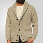Plush Men's Shawl Collar Cardigan - Rib Knit, Spring Fall