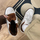 Light women's sneakers - casual campus mid-cut, suede, lamb cashmere lining for daily wear