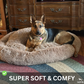 Dog Calming Bed Ultra Plush Cozy Nest With Raised Rim For Relaxing Sleep Fall 2025 Gift Idea