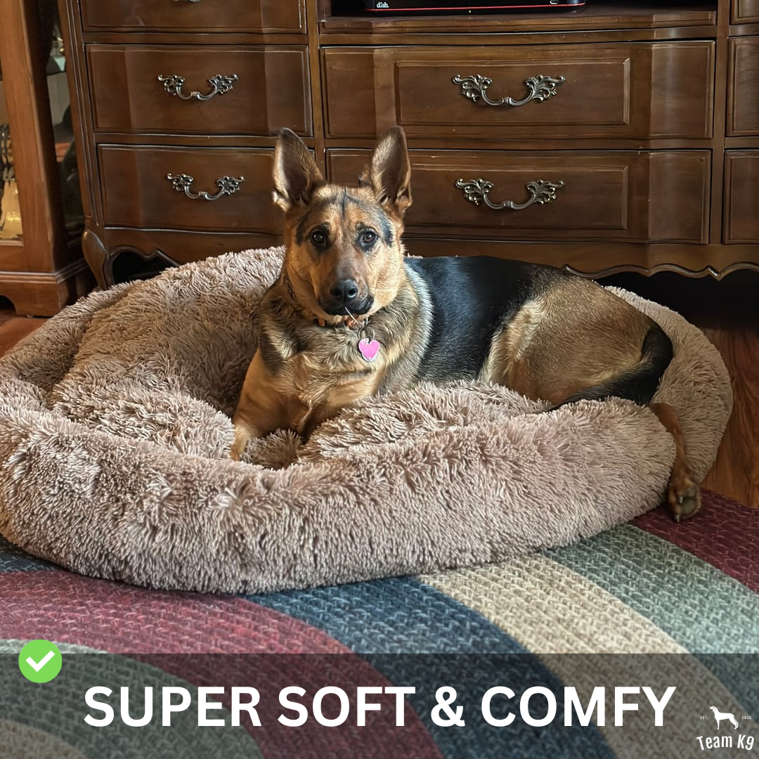 Dog Calming Bed Ultra Plush Cozy Nest With Raised Rim For Relaxing Sleep Fall 2025 Gift Idea