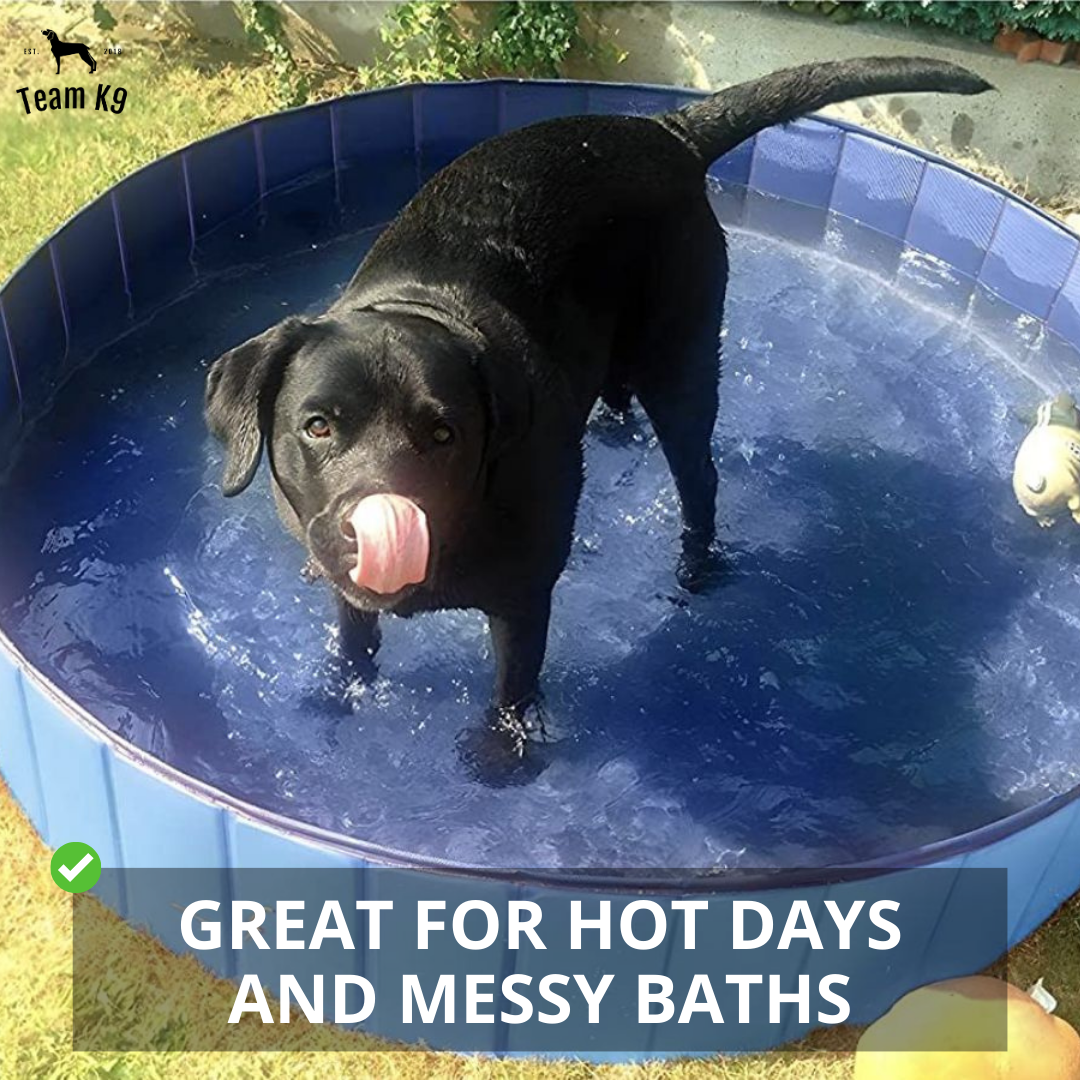 Pop-Up Dog Pool Foldable - Outdoor Bath And Pool For Pets, Summer 2025 Simple Setup, Side Drain, Sturdy Lining