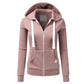 Plush Multi-Use Women's Zip Hoodie - Fitted, Cotton, Casual