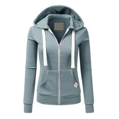 Plush Multi-Use Women's Zip Hoodie - Fitted, Cotton, Casual