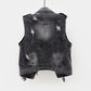 Women's Fitted Denim Vest - Moto Crop, Distressed, Casual