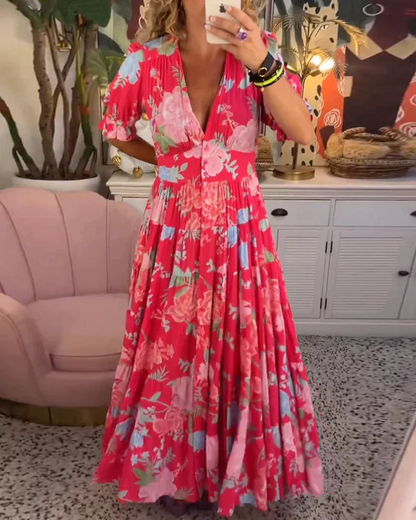 Variant image for Elegant Floral Wedding Guest Dress - Tailored Silhouette, Versatile Formal Dress for Special Occasions, Available in Multiple Sizes and Patterns-1