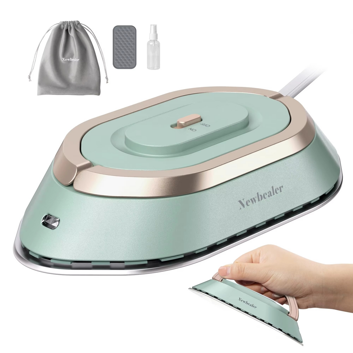 Mini Travel Iron for Clothes - Travel-Friendly Motor-Driven Iron, Fast Heating 30s, Dual Voltage 220V