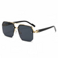 Retro Oversize Polygon Square Metal Sunglasses for Men & Women, UV400 Fashion Gradient Shades