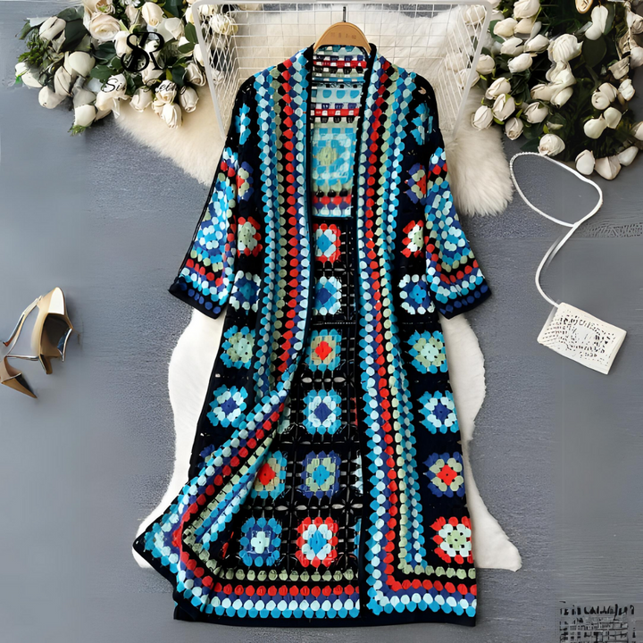 Light Women's Crochet Cardigan - Calf Length, Spring