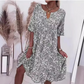 Elegant Knee-Length Summer Dress - Cozy and Trendy Floral Design for Casual Wear, Great for Daytime Outings