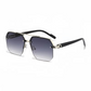 Retro Oversize Polygon Square Metal Sunglasses for Men & Women, UV400 Fashion Gradient Shades