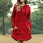 Plush Cozy Women's Hoodie Dress - Longline Brushed Knit
