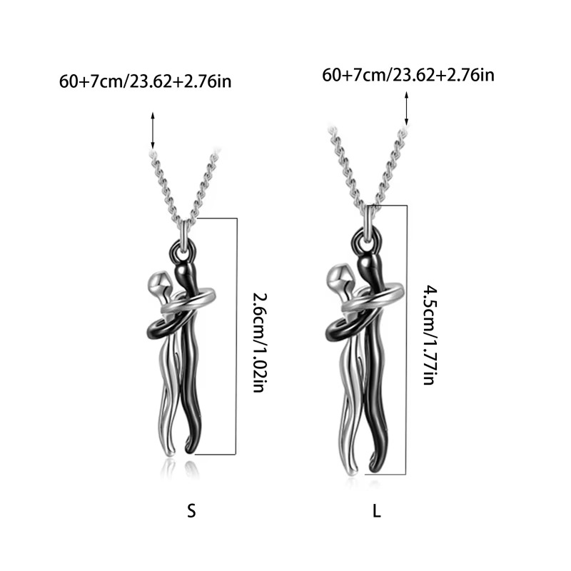 Couple Exquisite Hugging Pendant Necklace for Women - Valentine's Day Love Jewelry