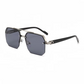 Retro Oversize Polygon Square Metal Sunglasses for Men & Women, UV400 Fashion Gradient Shades
