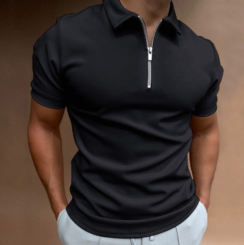 Variant image for Classic Fit Zipped Mens Polo Shirt in Multiple Colors - Stylish, Comfortable, Breathable Polyester-13
