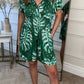 Variant image for Leafy Print Women's Romper with Smocked Waist, Casual Jumpsuit for Summer Outings and Beach Wear-19