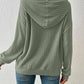 Plush Relaxed Women's Hooded Pullover - Ribbed Knit, Casual