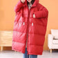 Cozy Warm Women’s Down Coat - Mid Length, Velvet, Winter