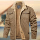 Warm Sturdy Men's Jacket - Trucker Cut, Sherpa Lined Cotton Canvas, For Fall And Winter