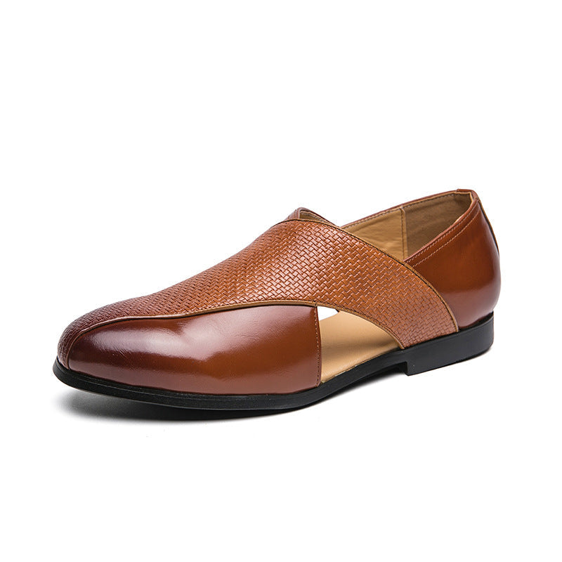 woven PU upper, casual summer footwear for everyday commuting – Breathable men's slip-on loafers
